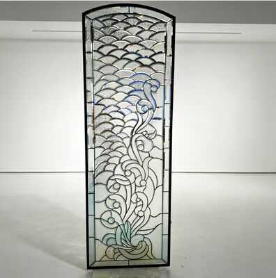 Декоративная стеклянная панель для входных дверей с сложным дизайном для входных дверей